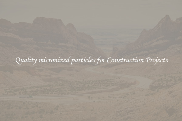 Quality micronized particles for Construction Projects