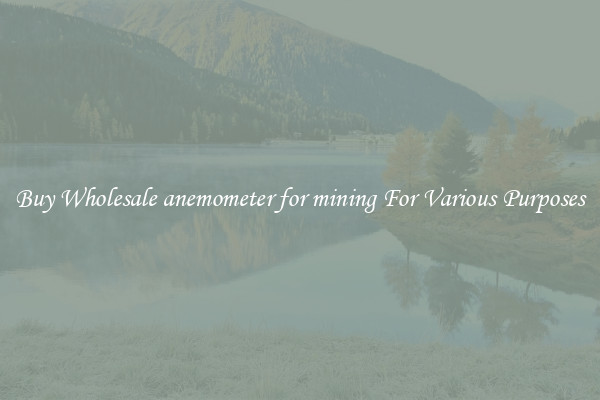 Buy Wholesale anemometer for mining For Various Purposes