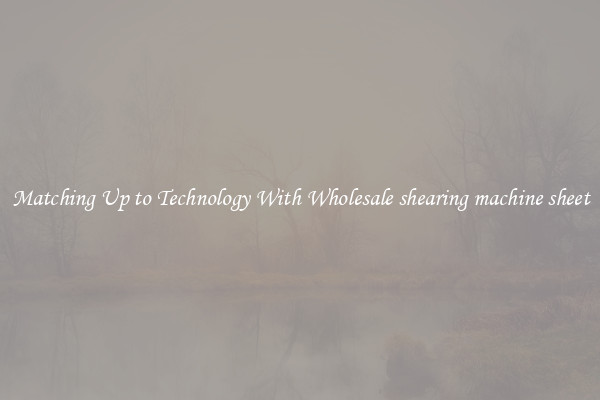Matching Up to Technology With Wholesale shearing machine sheet