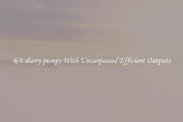 6/4 slurry pumps With Unsurpassed Efficient Outputs