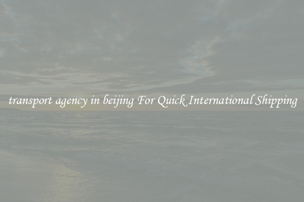 transport agency in beijing For Quick International Shipping